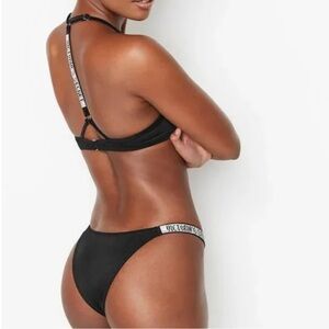 Victoria’s Secret Black Shine Strap Bikini Set
